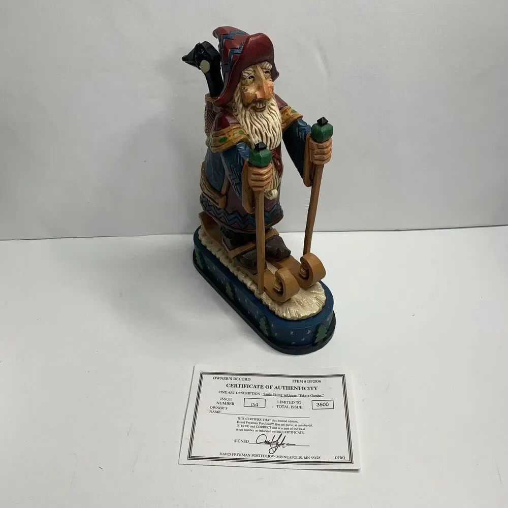 2000 David Frykman Santa On Skis With Geese Take A Gander #184/3500